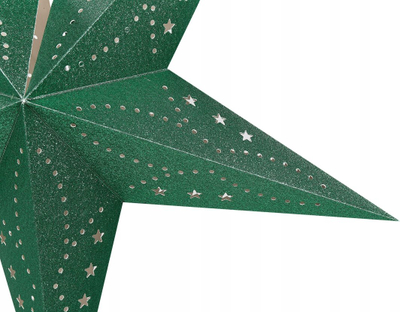 Dekor varës MOTTI Star, set me 2 copë, letër 60 cm, jeshile smerald