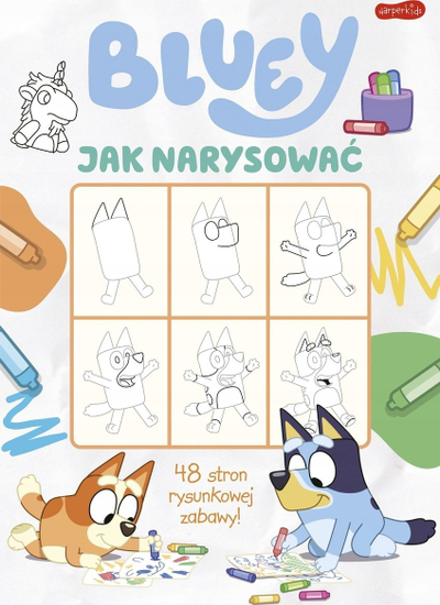 Libër vizatimi Bluey How to Draw, për kalamaj, shumëngjyrësh