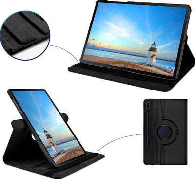 Etui rrotulluese për tablet Samsung Galaxy Tab S7 FE T736 T730, lëkurë ekologjike, me mbajtëse, blu