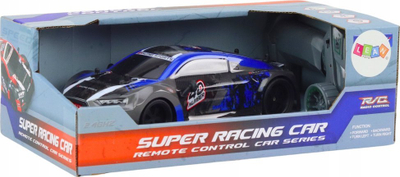 Makina me telekomandë RC, shkallë 1:18, rrota gome, blu