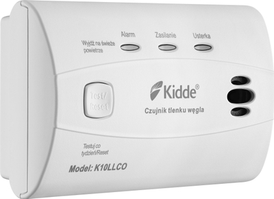 Detektor monoksidi karboni Kidde K10LLCO, sensor elektrokimik, bateri 10 vjeçare, i bardhë