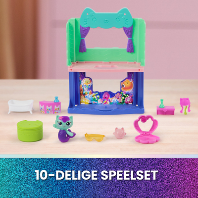 Сет за играчки Spin Master Gabby's Dollhouse MerCat Spa Bathroom, сет бања на 2 ката, со аксесоари, многуобоен