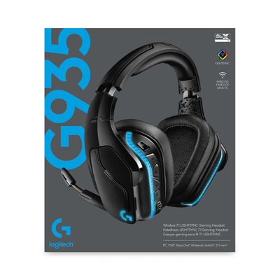 Kufje Logitech G G935, Wireless 7.1, LIGHTSYNC, të zeza/të kaltra