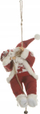 Dekoratë varëse Santa Claus, 30cm, poliester, e kuqe