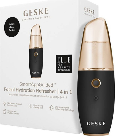 Pajisje për hidratim fytyre Geske SmartAppGuided 4 në 1, me mjegull ftohëse, e zezë