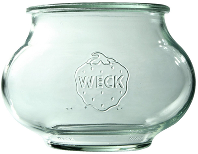 Set kavanozash dekorative Weck, 1L, me kapak, 4 copë, qelq i tejdukshëm