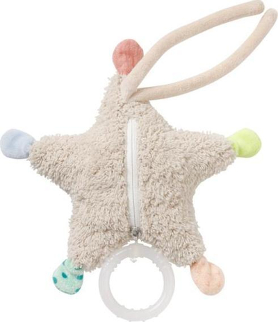 Lodër muzikore për bebe Fehn Mini Music Box Starfish, 18cm, me varëse, shumëngjyrëshe