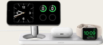 Karikues pa tel 3 në 1 Anker MagGo Universal, karikim i shpejtë, për iPhone dhe Apple Watch, i zi