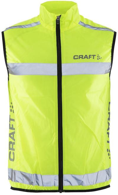 Jeletë reflektuese Craft Visibility Vest, për vrapim, rezistente ndaj erës, verdhë neoni