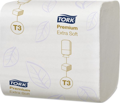 Салфетирана тоалетна хартија Tork Extra Soft Premium, 2 слоја, бела