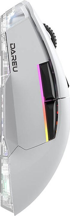 Maus gaming wireless Dareu A955, DPI 12000, me stacion karikimi RGB, i bardhë
