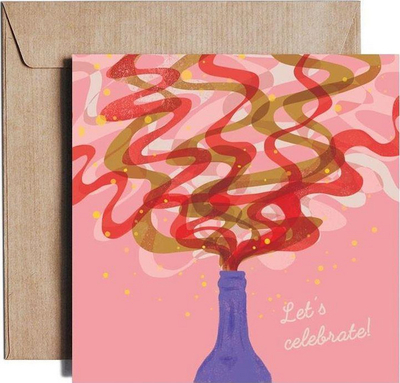 Kartolinë urimi Pieskot Square Card Lets Celebrate ES39, format katror, dizajn artistik, shumëngjyrëshe