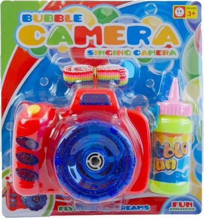 Играчка апарат за меурчиња Maksik Bubble Making Photo Camera, со сапунести меурчиња, за деца, шарена
