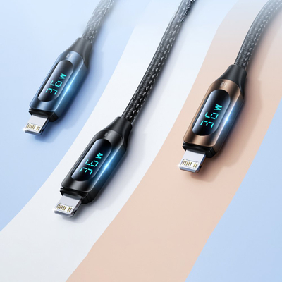 Kabllo karikues Wozinsky WUCLC2 USB C në Lightning, 36W PD, 2m, me ekran LED