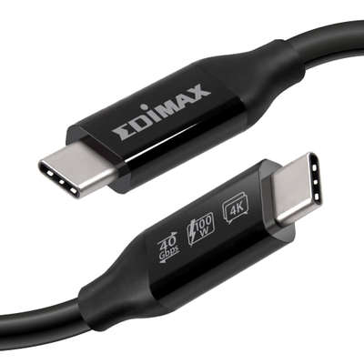 Kabllo USB4 EDIMAX, Thunderbolt 3 USB-C, 0.5m, 40 Gbps, i zi