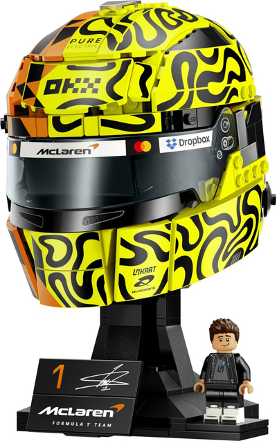 Set LEGO Editions Lando Norris McLaren F1 Helmet 43023, 793 pjesë, për moshat 14+, portokalli e verdhë