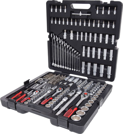 Set çelësa dopshe KS Tools 917.0216, 216 copa, 1/4" 3/8" 1/2", në valixhe plastike të zezë