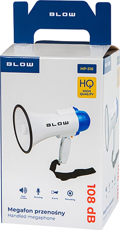 Мегафон Blow MP-516, 20W, сирена и снимање глас, бел