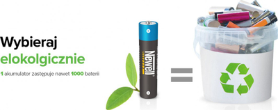 Bateri rikarikueshme Newell NiMH AAA, 950mAh, set 4 copë, e zezë me blu