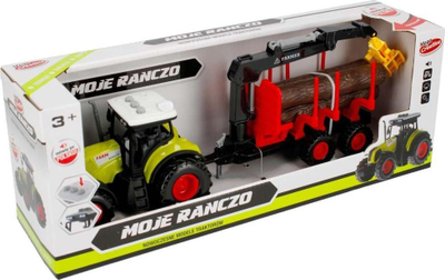 Traktor lodër Mega Creative My Ranch me rimorkjo, 34 cm, me drita edhe zhurma, jeshil