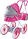 Karrocë për kukulla Doll Stroller, metal, me rrota të mëdhaja, rozë