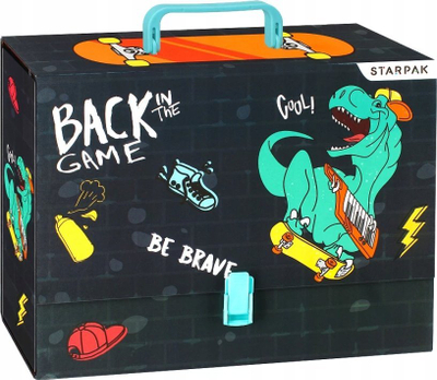 Dosje me dorezë STARPAK Skate Dino, A4, karton i trashë, shumëngjyrëshe
