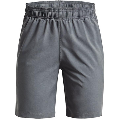 Pantalona të shkurtra për djem Under Armour Tech Woven Wordmark, sportive, gri e hapur