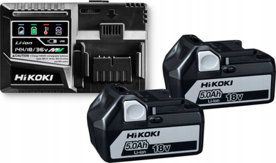 Set karikues me bateri Hikoki UC18YSL3, 2x 5Ah 18V Li-ion, i zi