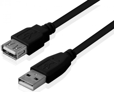 Kabllo zgjatuese USB Brackton, USB A mashkull në USB A femër, 2m, e zezë