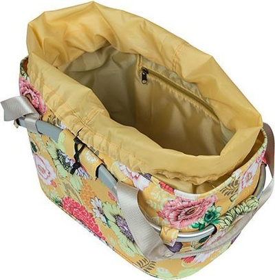Shportë biçiklete Basil Bloom Field Carry All Rear MIK, 22L, e verdhë me lule