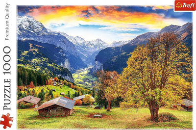 Puzzle Trefl A Picturesque Alpine Village, 1000 copëza, shumëngjyrësh