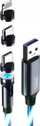 Kabllo karikimi Somostel 3IN1, magnetike me LED, 3.1A, blu