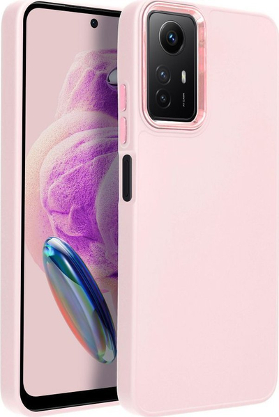 Mbrojtëse telefoni FRAME për Xiaomi Redmi Note 12S, PU TPU, rozë e çelët