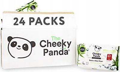 Lecka të lagura bebe Cheeky Panda Baby Wipes, bambuje, 64 copë, pa mikroplastikë