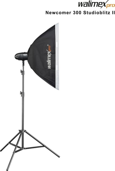 Set blic studio Walimex Pro Newcomer 300 II, softbox 60x90cm, stativ i rregullueshëm, i zi