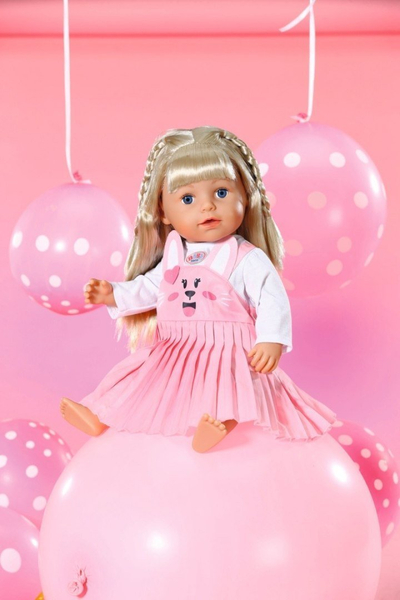 Fustan për kukull Zapf Creation BABY born, për kukulla 43cm, me varëse rrobash, rozë