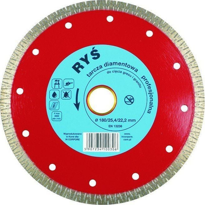 Disk diamant për qeramikë Ryś 125mm, vrimë 22.2mm, profesional