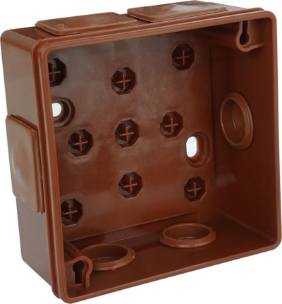 Kuti lidhëse sipërfaqësore ViPlast 022-02, IP55, 86x86x40mm, kafe