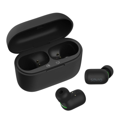 Kufje wireless Savio TWS-09, Bluetooth 5.1, IPX5, të zeza