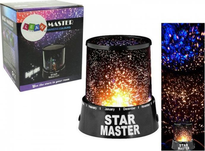 Ламба проектор Star Master, проектор на ѕвезди, на батерии, црна