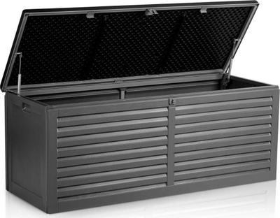 Кутија за во двор Garden Chest, 143 x 57 x 53.5 cm, 390L, црна и сива
