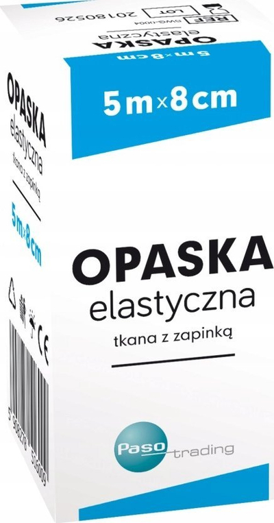 Fashë elastike PASO Band, 5 m, 8 cm, me kapëse