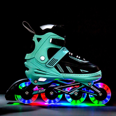 Patina inline Nils Extreme NA11230A, rrota me LED, nr. 35-38, ngjyrë mente me të zezë