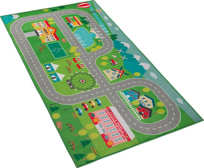Tapet për fëmijë Beliani SEBEN, 80x150 cm, motiv qyteti, i gjelbër