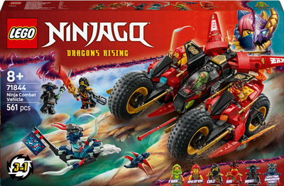 Set LEGO NINJAGO Ninja Combat Vehicle, mjet 3‑n‑1, avion edhe 2 motorra, shumëngjyrësh