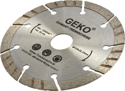 Диск за сечење со дијамант GEKO, 125mm, дупка 22.2mm