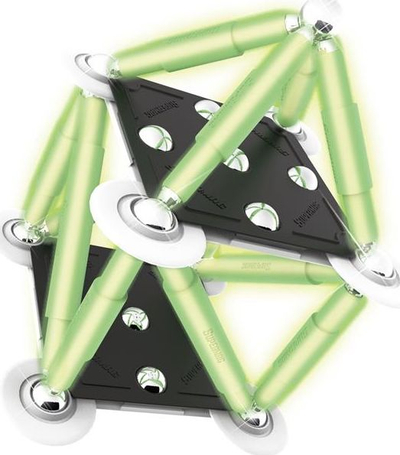 Lodër ndërtimi magnetike Supermag Glow 48, 48 copa, shkëlqen në errësirë, jeshile