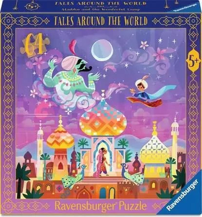 Puzzle për fëmijë Ravensburger Aladdin and the Magic Lamp, 64 pjesë, shumëngjyrësh