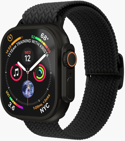 Rrip ore Vonmählen Loop Intrecciato, për Apple Watch 42 44 45 49mm, najlon, i zi