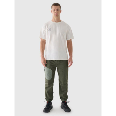 Унисекс блуза 4F 4FRAW24TTSHU2672, oversize, 100% памук, бела